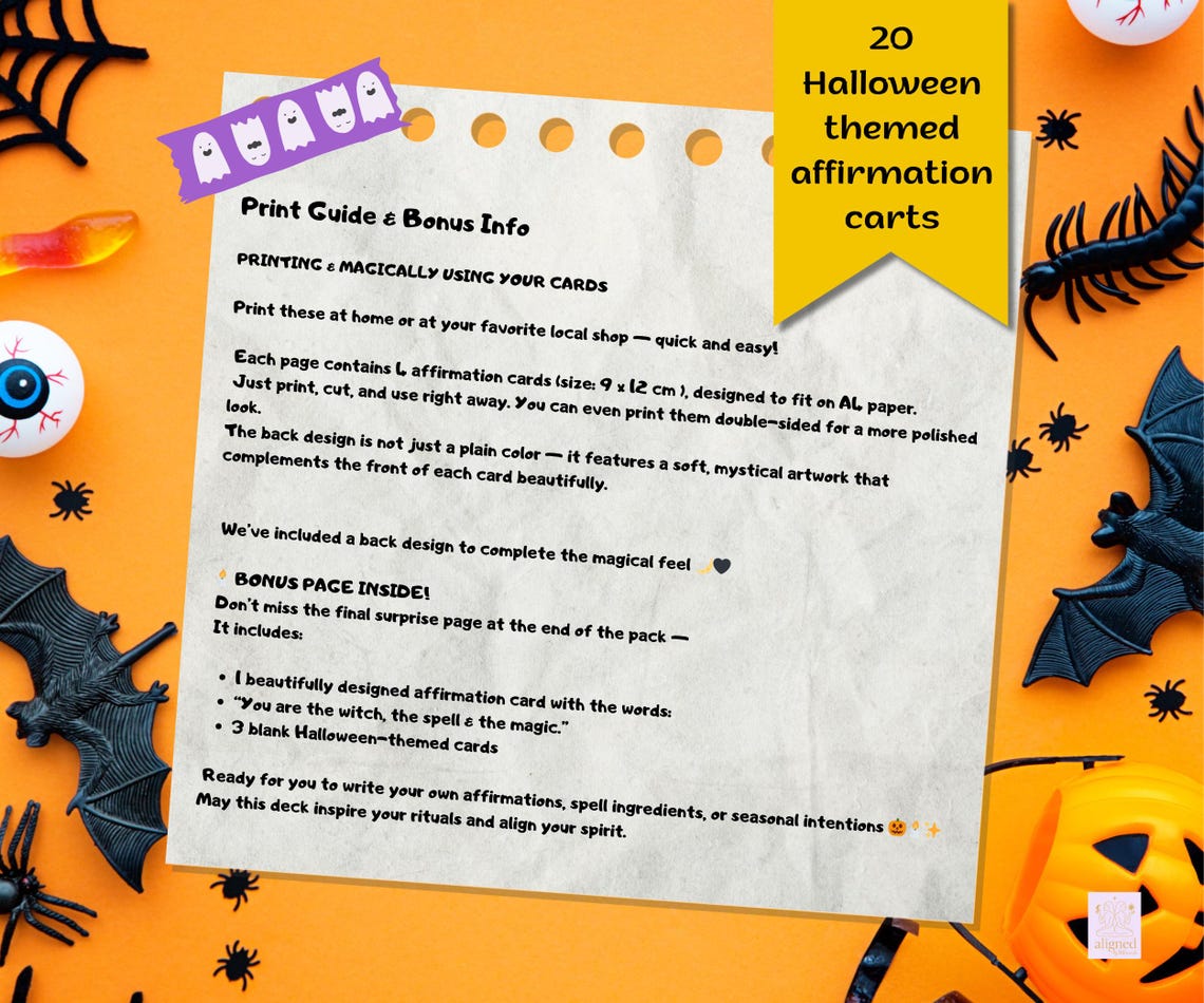 Witchy Affirmation Cards – Printable Halloween Self-love Deck | 20 ...