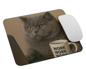 Muismat thuiswerken kat – grappig bureaudecor