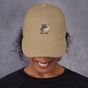 Funny Cat Hat – Embroidered Dad Hat – Adjustable Cap for Cat Lovers – Aesthetic Pet Lover Gift – Minimalist Cat Baseball Hat