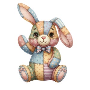 "13 Patchwork Cliparts: ""Kaninchen"" - skurrile PNG Dateien - digitaler Download"