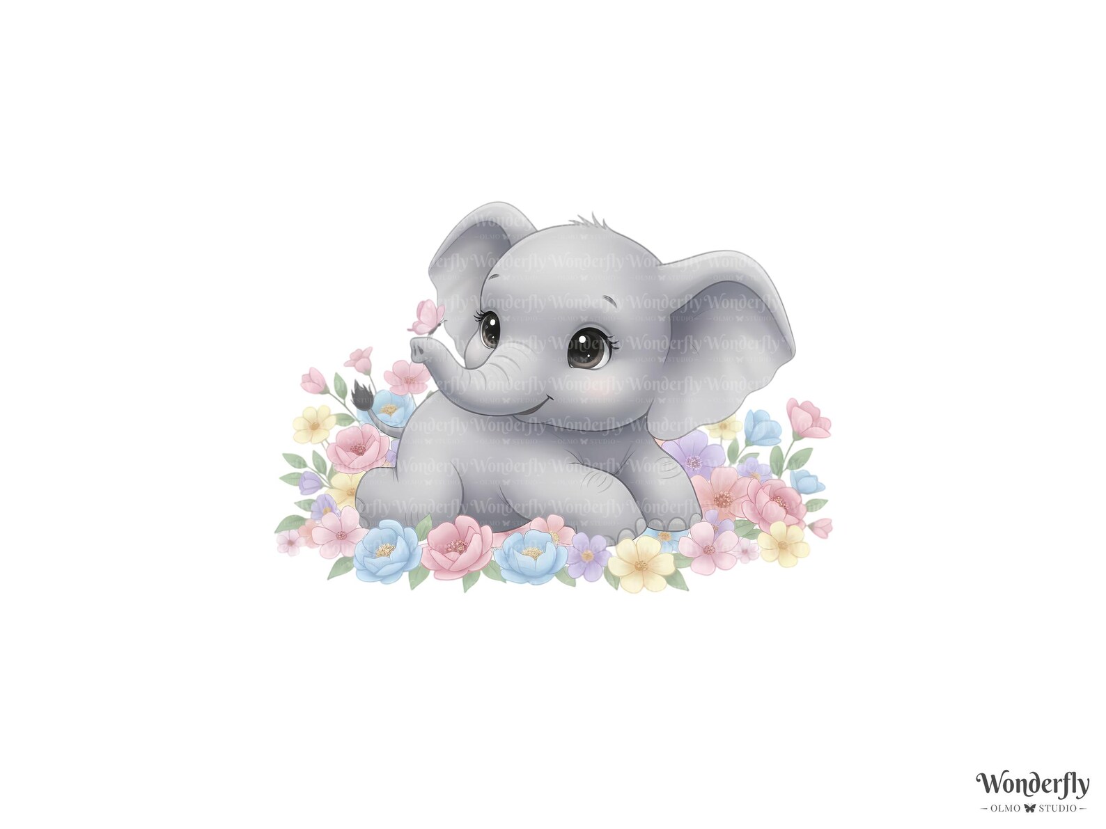 20 Watercolor Baby Elephant Clipart: Nursery Pngs (digital Download) - Etsy