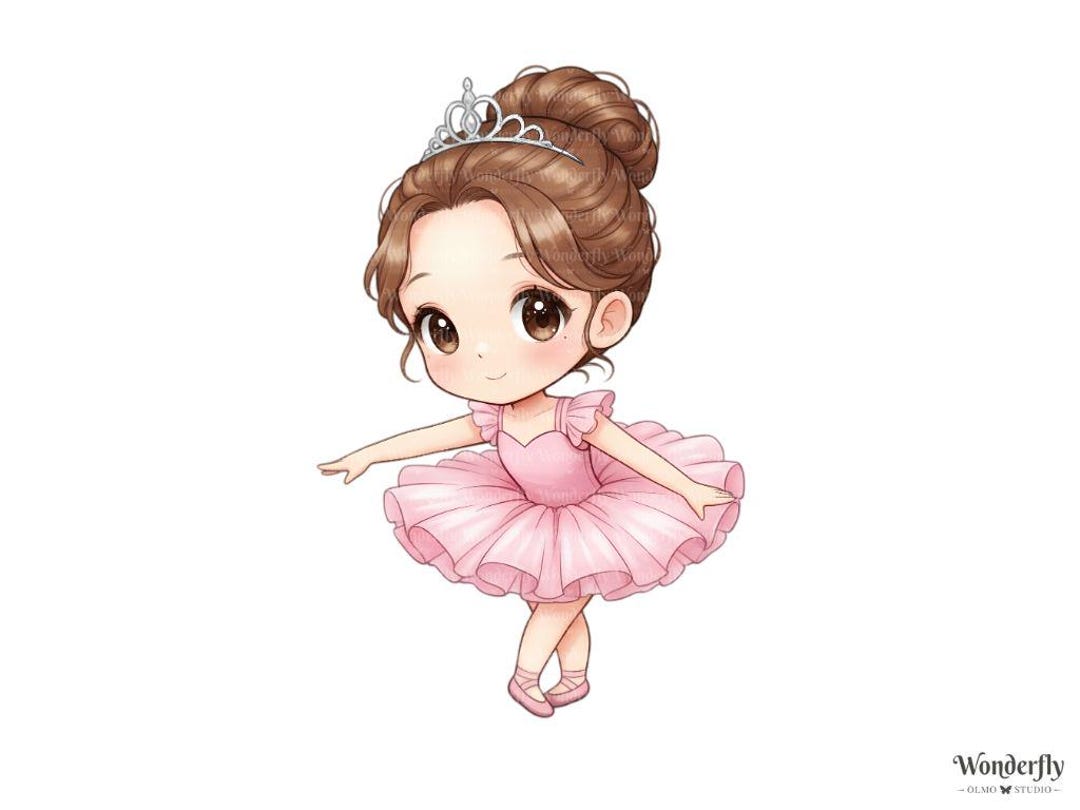 10 Little Ballerina Girls Clipart: Chibi Pngs (digital Download) - Etsy