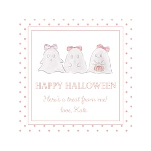 Watercolor Halloween Tag Template | Halloween Party Favors | Halloween Birthday Party | Preppy Halloween | Halloween Candy Tag
