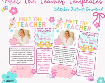 Meet The Teacher Editable Template: Back To School Teacher Intro