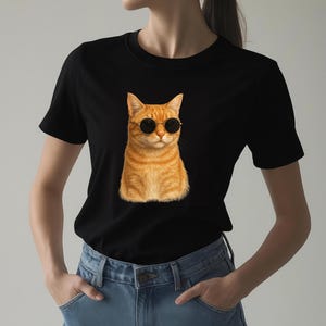 Cool Cat Retro Sunglasses T-Shirt | Trendy Cat Lover Gift | Funny Cat Tee, Unisex Softstyle