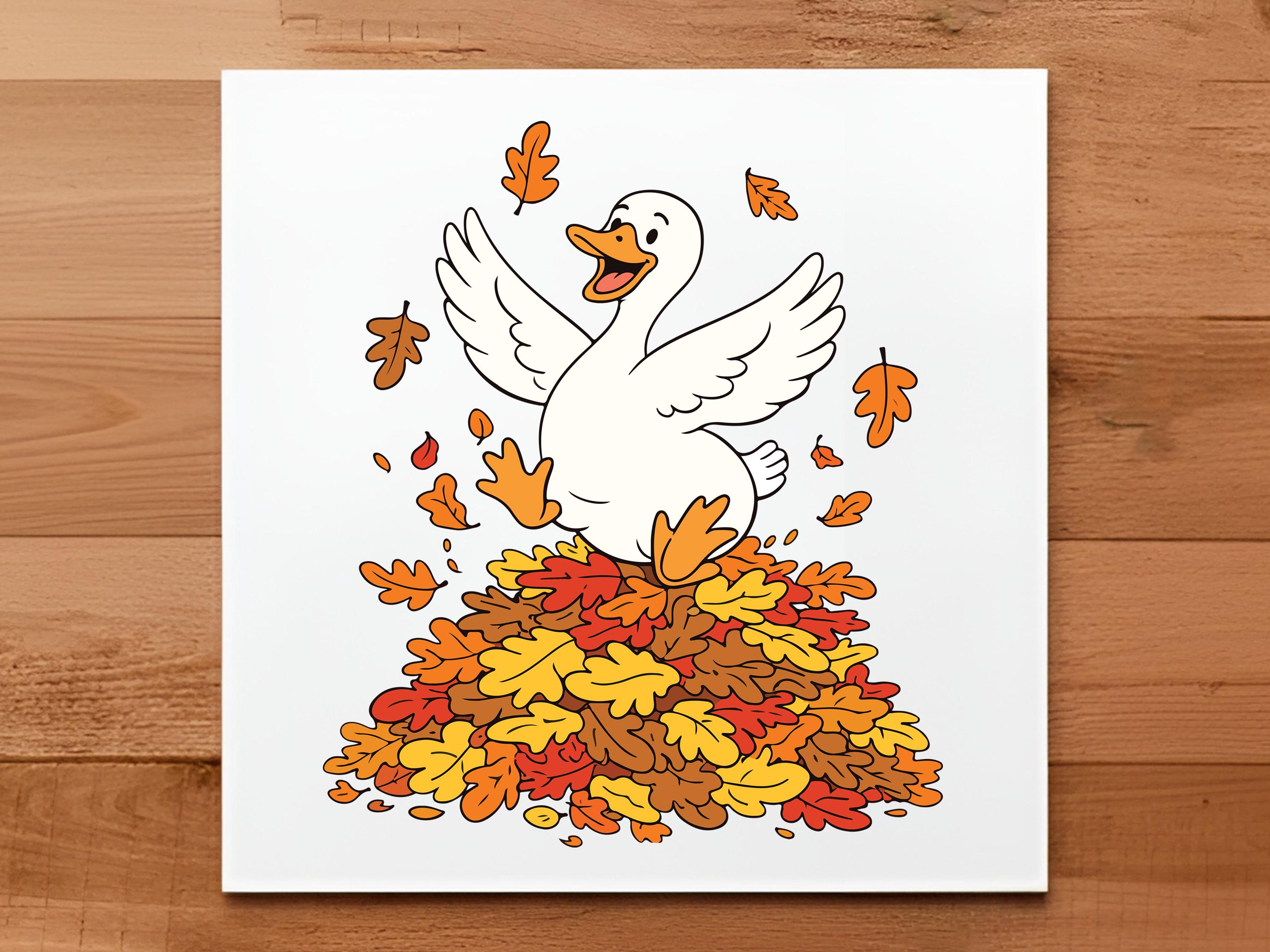 Silly Goose Fall Clipart Bundle, Cozy Autumn Goose SVG, Funny Fall ...