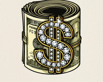 Baddie Girl Money T-shirt PNG, Afro Baddie Clipart, Cash Hustle Graphic, Black Girl Illustration, Trendy Baddie Aesthetic PNG