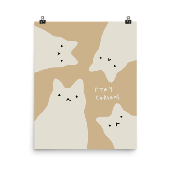 Die neugierigen Katzen - Kunstdruck