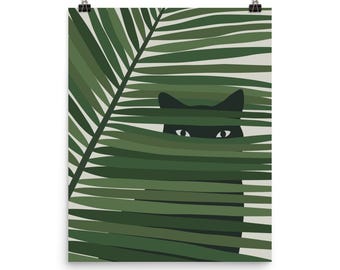Cat and Plant 53 - Art print