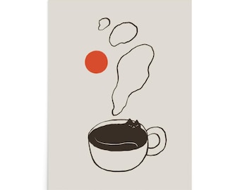 Coffee Cat 14 - Art print
