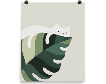 Cat and Plant 12C - Art print