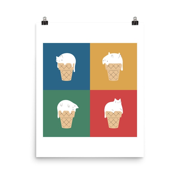 Ice Cream Cat 2x2 - Kunstdruck