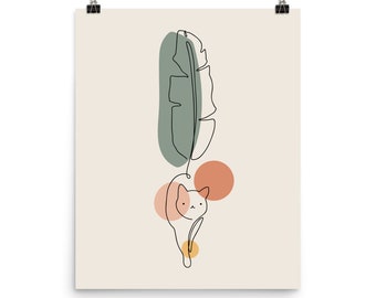 Cat and Plant 35 - Art print