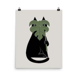Cat and Plant 14: Monster-a - Art print