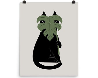 Cat and Plant 14: Monster-a - Art print