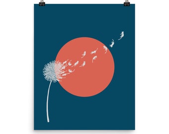 Cat and Plant 25: Dandelion - Art print