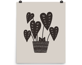 Cat and Plant 65: I'm Watching You - Art print