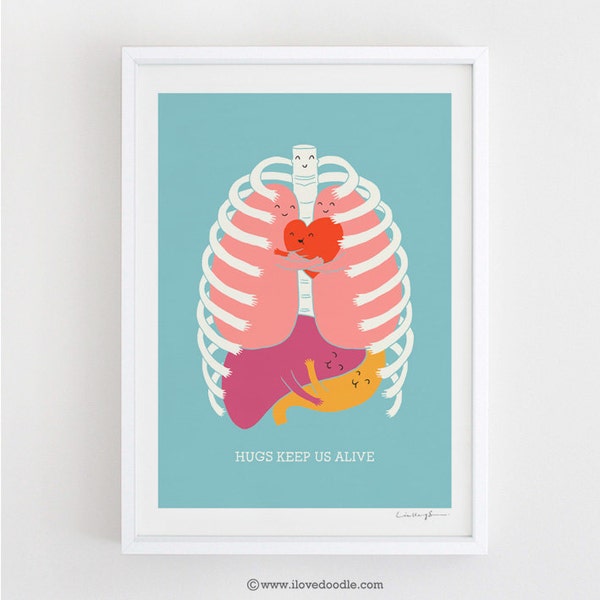 Hugs Keep Us Alive - Art Print