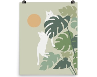 Cat and Plant 42 - Art print