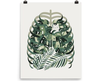 Cat and Plant 56 - Art print