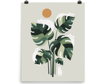 Cat and Plant 11 - Art print