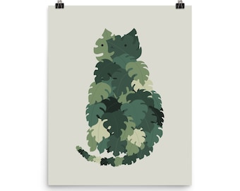 Cat Plants: Meowstera - Art print