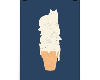 Cat ice cream (2024) - Art print