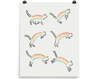 Rainbow Cat - Art print