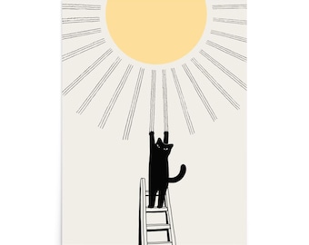 Cat Landscape 198: Making Sunshine - Art print