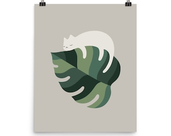 Cat and Plant 10 - Art print