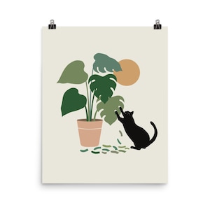 Cat and Plant 13: The Making of Monstera - Impression d’art