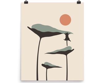Cat and Plant 30 - Art print