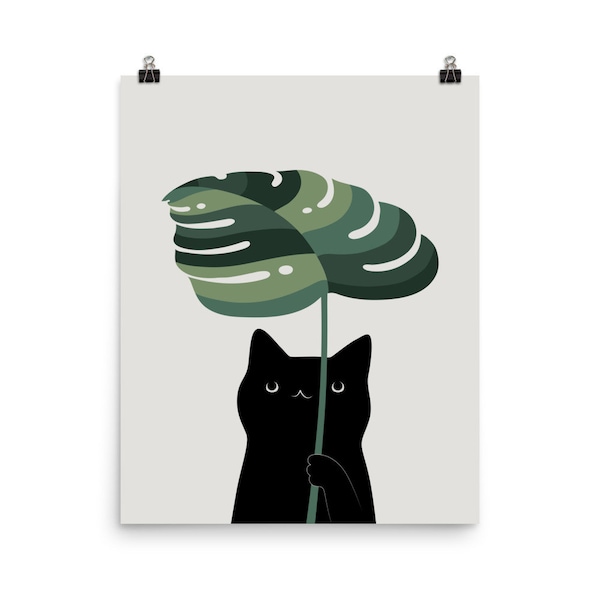 Cat and Plant 16 - Art print