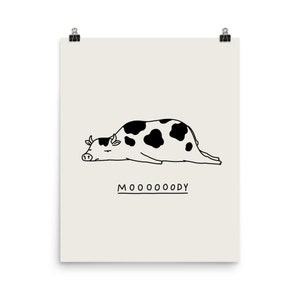 Moody Animals: Cow - Art print