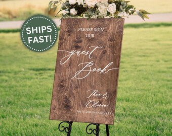 Sign our Guestbook Sign, Wedding Guestbook Table Sign Custom Wood Guestbook Sign Decor for Reception or Wedding Ceremony Sign our Guestbook
