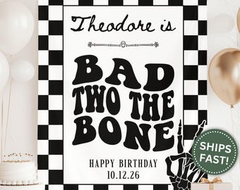 Bad Two The Bone Dog Birthday Decorations - Backdrop, Banner, Balloons & Cake Toppers For Puppy Party