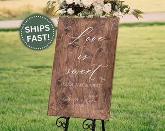 Dessert Table Sign, Custom Wedding Dessert Table Sign for Reception Treat Table Rustic Wood Wedding Sign Food Table Decor Dessert Table Sign