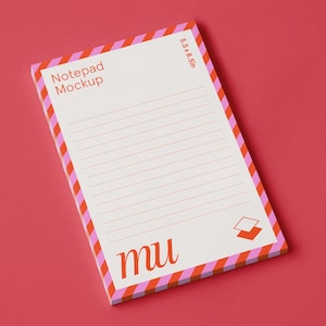 Notepad Mockup: 5.5 x 8.5 inch vertical planner mockup, Editable Background Color, PSD Template (Digital Download)