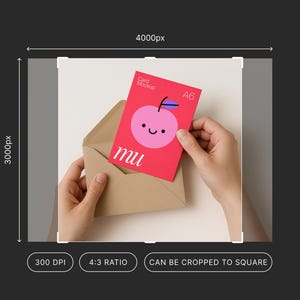 Vertical 5x7 Greeting Card Mockup with hands: Kraft Envelope, Editable Background Color, A6 Postcard PSD Template, Digital Download image 8