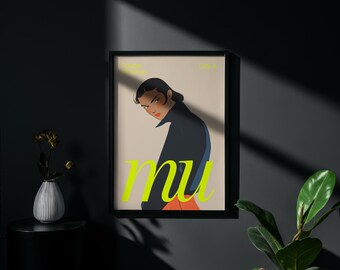 Black Frame Poster Mockup: Dark Wall Art, Moody Decor, DIN A A2 A1 Ratio (PSD Digital Download)