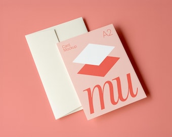 A2 Greeting Card Mockup: Customizable Background Color, Vertical Invitation Mockup, Straight-edged flap envelope with editable paper color