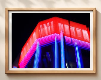 Tokyo Neon Wall Art, Shibuya Japan Print, Cyberpunk Photography