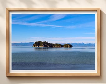 Abel Tasman Island Photography Print, Coastal Landscape Wall Art