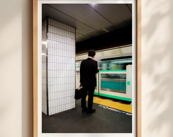Tokyo Subway Motion Blur Print, Urban Travel Photography