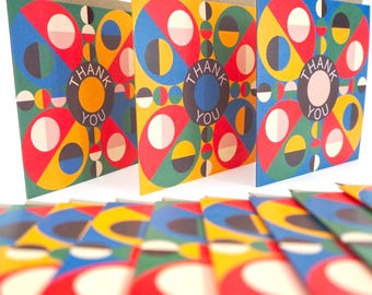 Abstract Geometric Thank You Cards: Modern Art Multipack