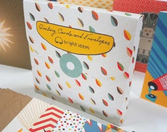 Vintage Style Greeting Cards Multipack: Bauhaus, Art Deco Designs