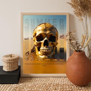 Surreal Skull Printable for Gothic Vibes - Instant Download for Dark Aesthetic Decor