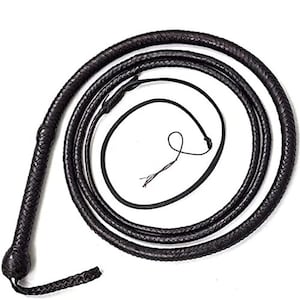 Handmade Cowhide Leather Bull Whip – 4ft to 14ft | Black Whip | Rodeo, Training, Costume , Indiana Jones Whip | Fast Shipping