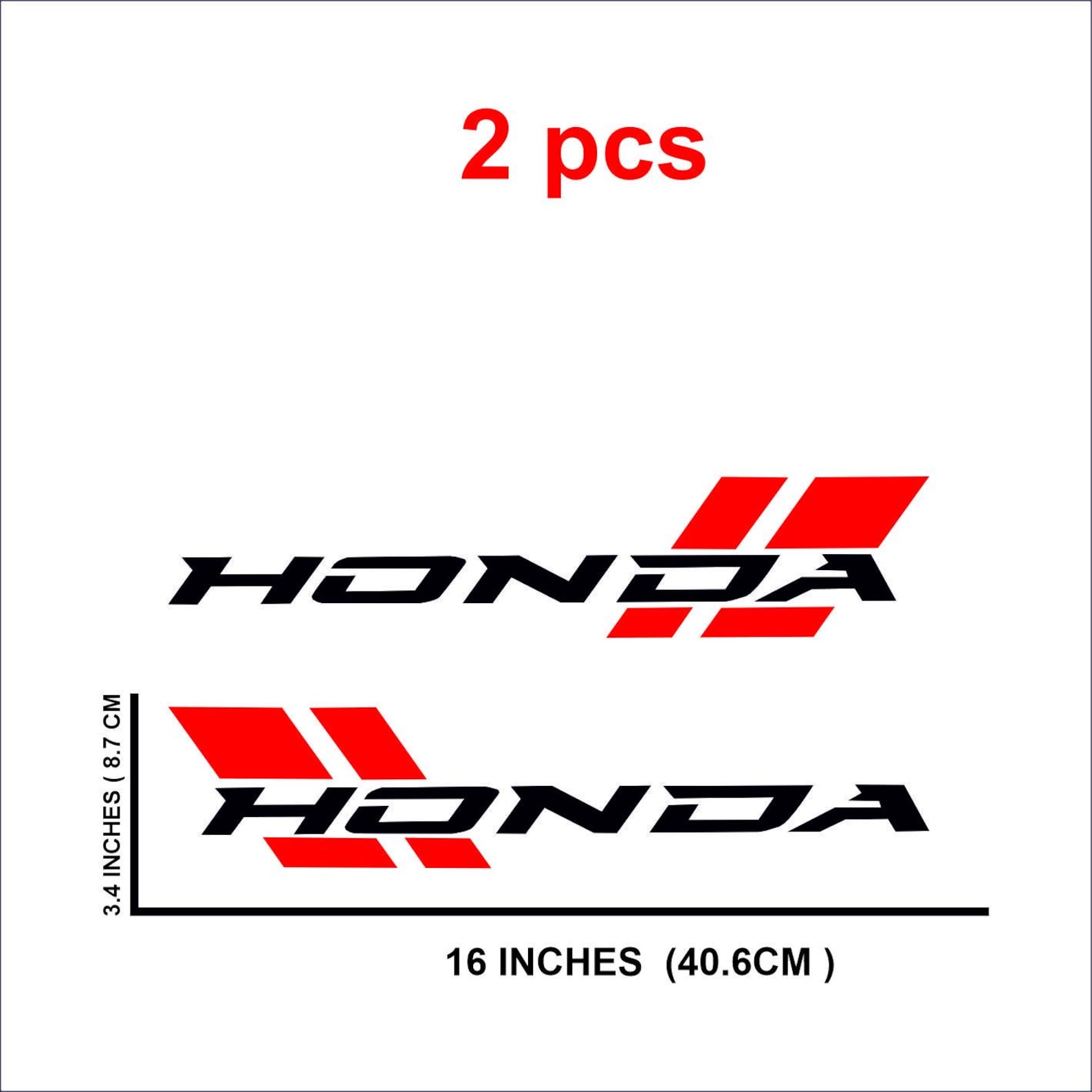HONDA Sport Racing Performance Car Vinyl Decal Sticker Emblem Logo 2pcs ...