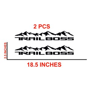 thumbnail interactive-video image 1 of Trail Boss Mountain Decal Vinyl Sticker – For Chevrolet Silverado Bedside – Oracal 651 1 of 3